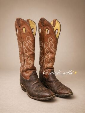 Honchos Men's Brown Leather Cowboy Boots - Classic Western Style